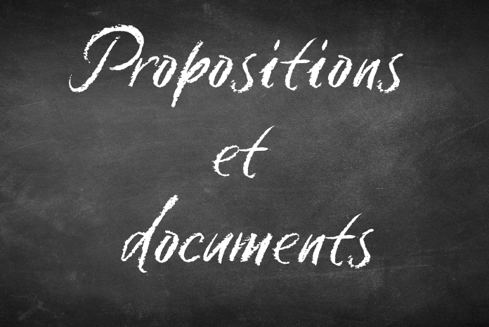 Propositions et documents